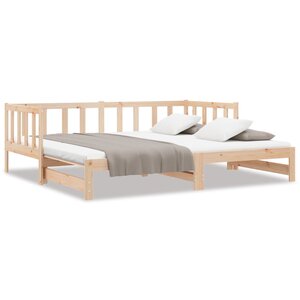 vidaXL Lit de jour et lit gigogne sans matelas 90x200 cm bois massif