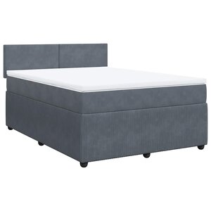 vidaXL Sommier à lattes de lit et matelas Gris foncé 140x190cm Velours
