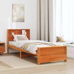 vidaXL Cadre de lit Brun cire 90 x 200 cm Bois d'ingénierie