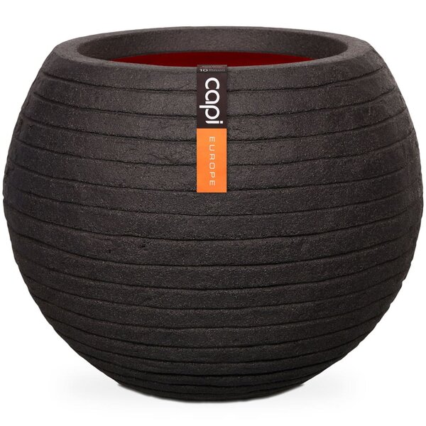 Capi Pot à fleurs Nature Row rond 62x48 cm noir KBLRO271