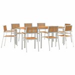vidaXL Ensemble de repas extérieur 9 pc 200 x 90 x 75 cm