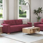 vidaXL Ensemble de Canapés 2 Pièces Bordeaux 221 x 78 x 80 cm Tissu