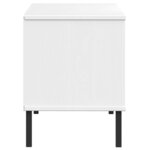 vidaXL Étagère à chaussures pieds en métal Blanc 106x35x45cm Bois OSLO