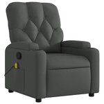 vidaXL Fauteuil de massage inclinable gris foncé tissu