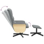 vidaXL Fauteuil inclinable de massage et repose-pied gris clair tissu