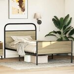 vidaXL Cadre de lit sans matelas 107x203 cm chêne sonoma