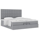 VidaXL Cadre de lit ottoman et matelas gris clair 200x200cm tissu