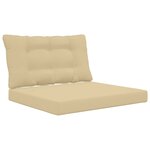 vidaXL Coussin de canapé d'extérieur 2 Pièces Beige Polyester