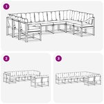 vidaXL Ensemble de canapés d'extérieur 9 Pièces Blanc et Beige