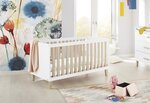 Lit bébé évolutif Lumi  70 x 140 cm  Blanc et chêne