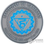 Pièce de monnaie en Argent 2000 Francs g 62.2 (2 oz) Millésime 2021 Chakra VISHUDDHA