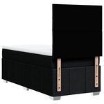 vidaXL Sommier à lattes de lit et matelas Noir 80x200 cm Tissu