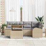 vidaXL Ensemble de canapé de jardin 6 Pièces Beige et Gris clair