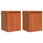 vidaXL Meuble mural Montage mural 2 Pièces Cire marron 30 x 30 x 40 cm