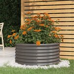 vidaXL Jardinière de jardin Acier galvanisé 80x80x36 cm Gris