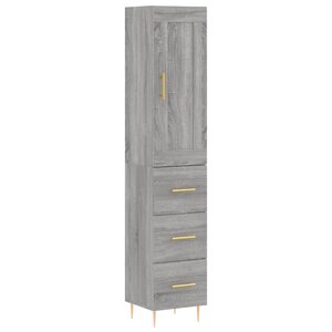 vidaXL Buffet haut Sonoma gris 34 5x34x180 cm Bois d'ingénierie