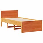 vidaXL Lit bibliothèque sans matelas cire marron 90x190 cm pin massif
