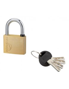 THIRARD - Cadenas à clé Reverso  laiton  extérieur  anse acier  40mm  4 clés - THIRARD