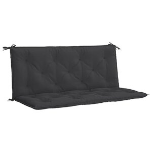 vidaXL Coussin de banc de jardin noir 120x(50+50)x7 cm tissu oxford