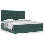 VidaXL Cadre de lit ottoman avec matelas vert foncé 180x200cm velours