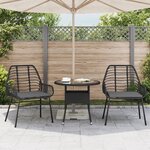 vidaXL Chaises de jardin lot de 2 avec coussins noir résine tressée