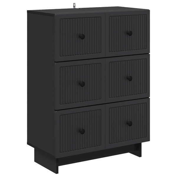 vidaXL Armoire à tiroirs 66 x 34 5 x 90 cm Bois d'ingénierie Noir