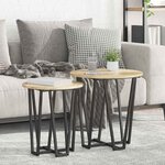 vidaXL Ensemble de tables d'appoint 2 Pièces Chêne Sonoma et noir