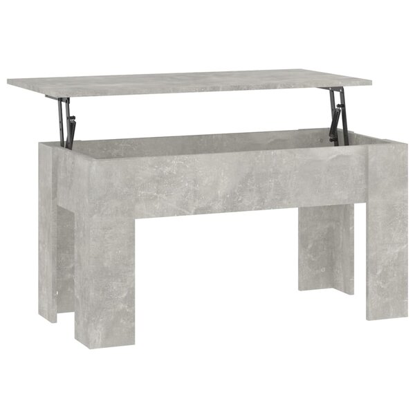 vidaXL Table basse gris béton 101x49x52 cm bois d'ingénierie