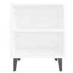 vidaXL Tables de chevet avec pieds en métal 2 Pièces blanc 40x30x50 cm