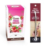 Tisane fraise et hibiscus biologique 20 sachets + paille inox avec filtre