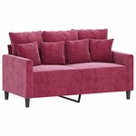 vidaXL Ensemble de canapés 3 Pièces avec coussins Rouge bordeaux Velours