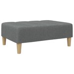 vidaXL Canapé-lit à 2 places avec repose-pied gris foncé tissu