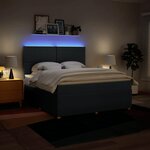 vidaXL Sommier à lattes de lit avec matelas Bleu 180x200 cm Tissu
