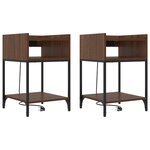 vidaXL Armoires de chevet 2 Pièces Chêne marron 40 x 40 x 61 cm