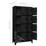 vidaXL Armoire à casiers Noir 90x45x180 cm Acier