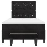vidaXL Lit à ressort avec matelas et banc Noir 120x190 cm Velours