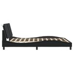 vidaXL Cadre de lit avec LED sans matelas Zadar noir 160x200 cm