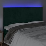vidaXL Tête de lit à LED Vert foncé 180x5x118/128 cm Velours