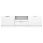 vidaXL Meuble TV blanc brillant 140x35x40 cm bois d'ingénierie