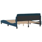 vidaXL Cadre de lit avec tête de lit Dover bleu 160x200cm velours