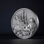 QUEEN ANNE'S REVENGE Captains of Fortune 2 Once Argent Monnaie 5 Dollars Barbados 2023