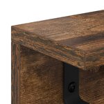 vidaXL Porte-manteau mural avec étagère Chêne fumé 80 x 10.5 x 10.5 cm