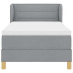 vidaXL Lit à ressorts avec matelas Gris clair 90 x 200 cm tissu