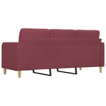 vidaXL Canapé à 3 places Rouge bordeaux 180 cm Tissu