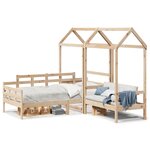 vidaXL Ensemble de lit de jour et de banc et toit 80x200 cm pin massif