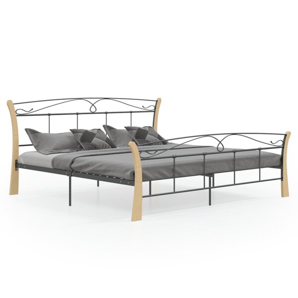 vidaXL Cadre de lit sans matelas noir métal 200x200 cm