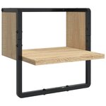 vidaXL Ensemble d'étagères murales avec barres 4 Pièces chêne sonoma