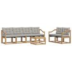 vidaXL Ensemble de canapés d'extérieur 7 pc Blanc et gris clair