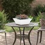 vidaXL Pot de jardin en forme de bol 5 Pièces Blanc 40 x 40 x 15 cm Acier