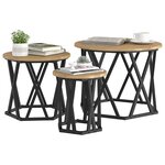 vidaXL Table d'appoint empilable 3 Pièces Chêne artisanal